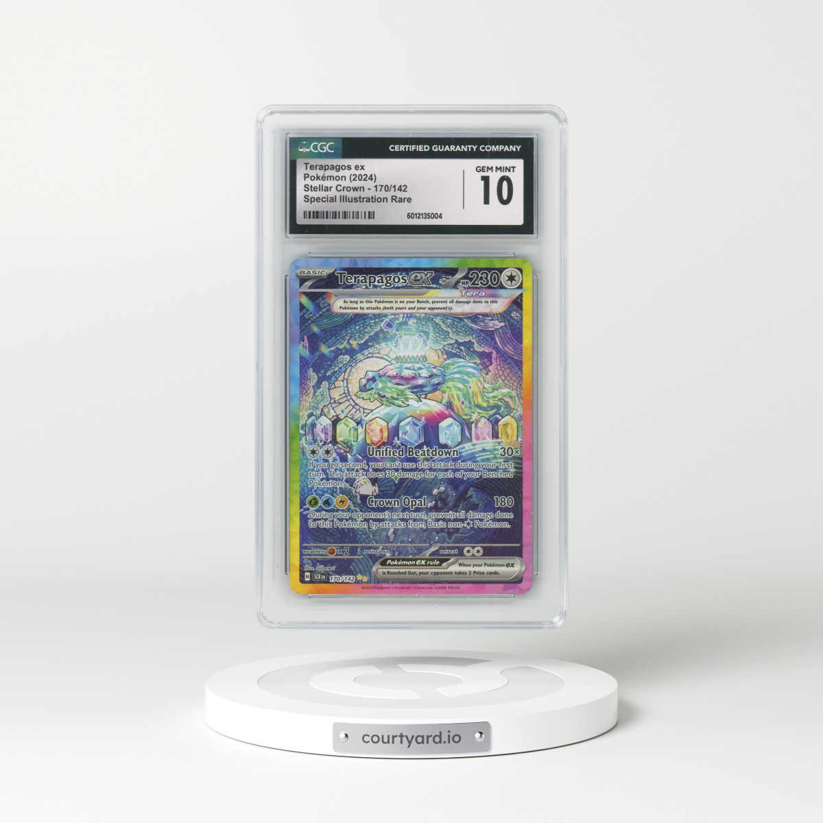 2024 Stellar Crown - SCR EN #170/142 Terapagos ex - Special Illustration Rare (CGC 10 GEM MINT)