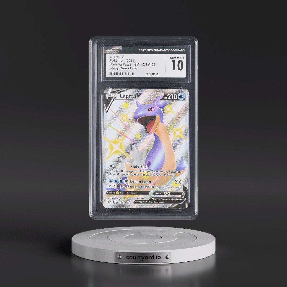 2021 Shining Fates Lapras V - Shiny Vault Holo #SV110/SV122 CGC 10