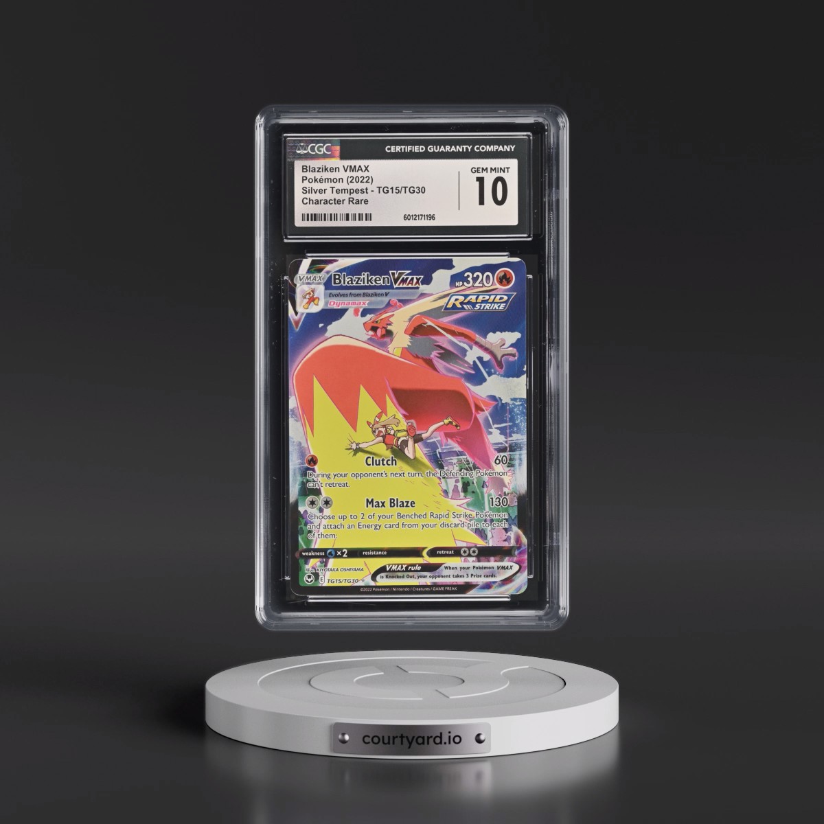 2022 Silver Tempest #TG15/TG30 Blaziken VMAX - Trainer Gallery Holo (CGC 10 GEM MINT)