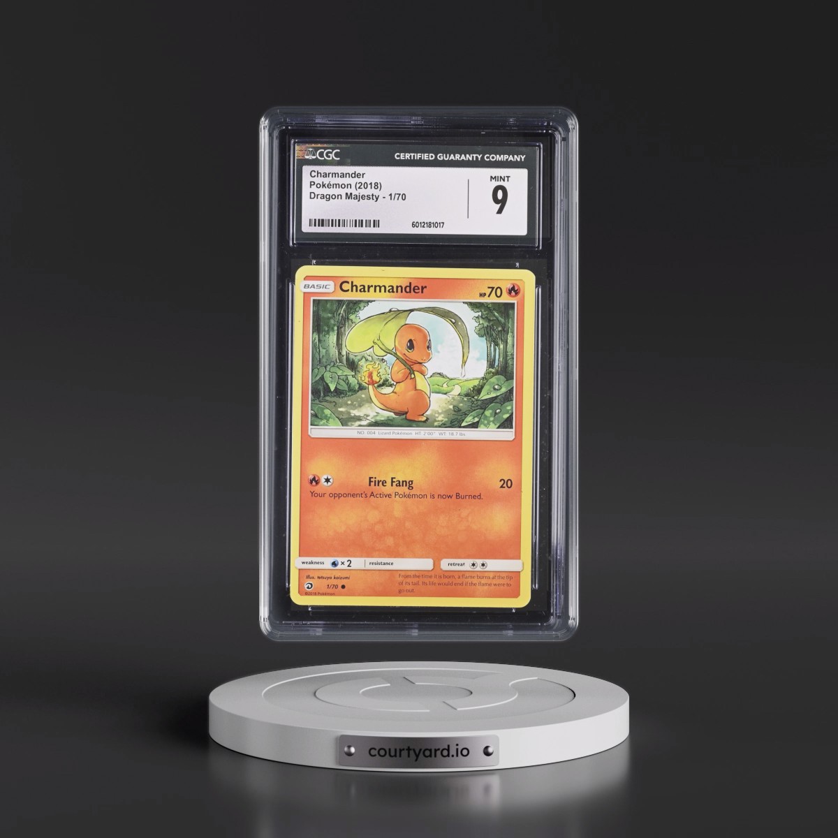 2018 Dragon Majesty #1/70 Charmander (CGC 9 MINT)