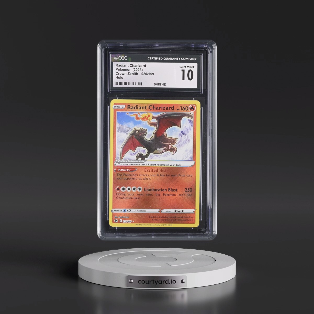 2023 Crown Zenith #020/159 Radiant Charizard - Holo (CGC 10 GEM MINT)