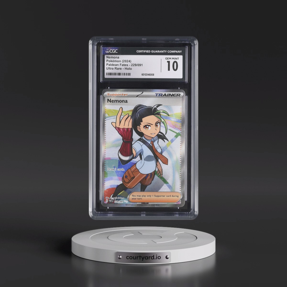 2024 Paldean Fates - PAF EN #229/091 Nemona - Ultra Rare Holo (CGC 10 GEM MINT)