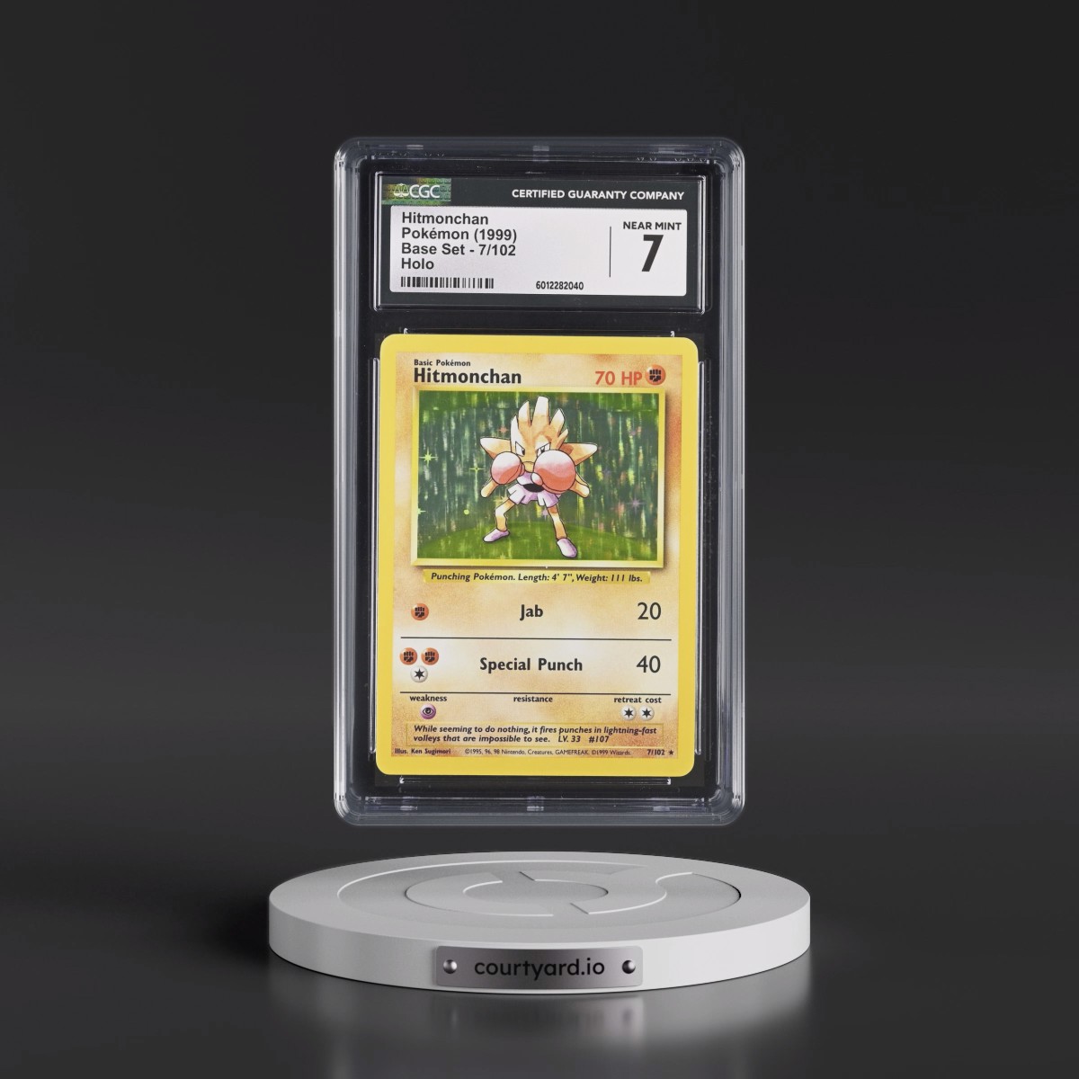 1999 Base Set #7/102 Hitmonchan - Holo (CGC 7 NM)