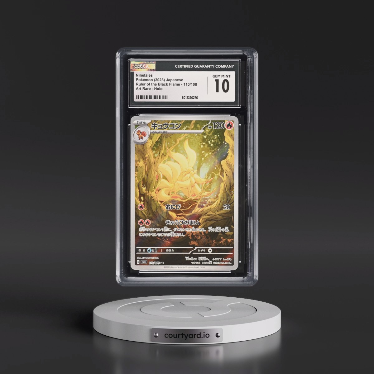 2023 Ruler of the Black Flame #110/108 Ninetales - Art Rare Holo (CGC 10 GEM MINT)