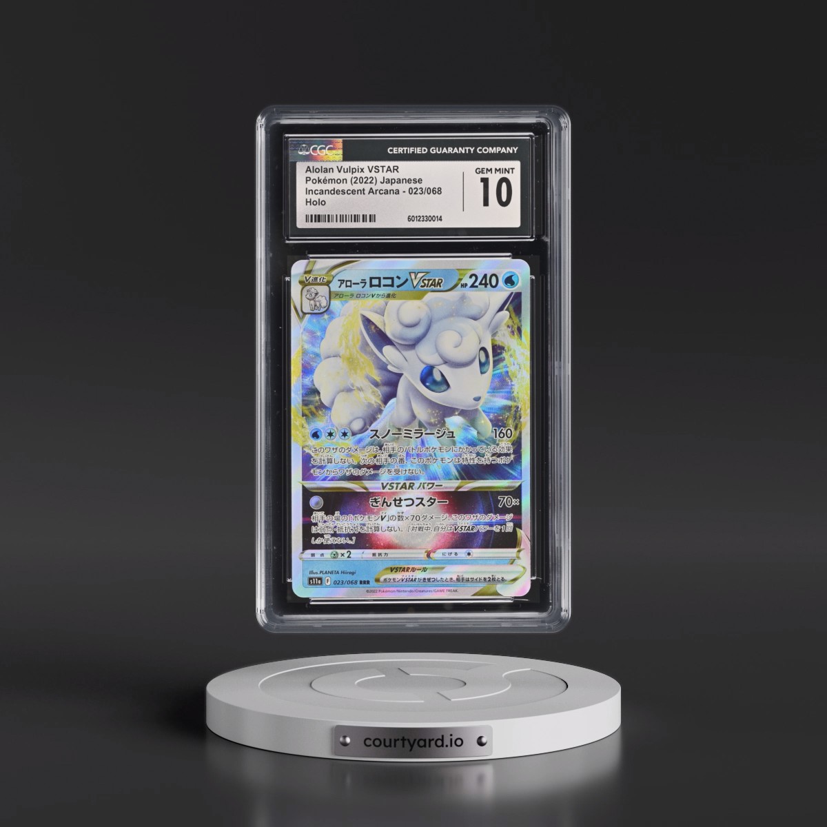 2022 Incandescent Arcana #023/068 Alolan Vulpix VSTAR - Holo (CGC 10 GEM MINT)