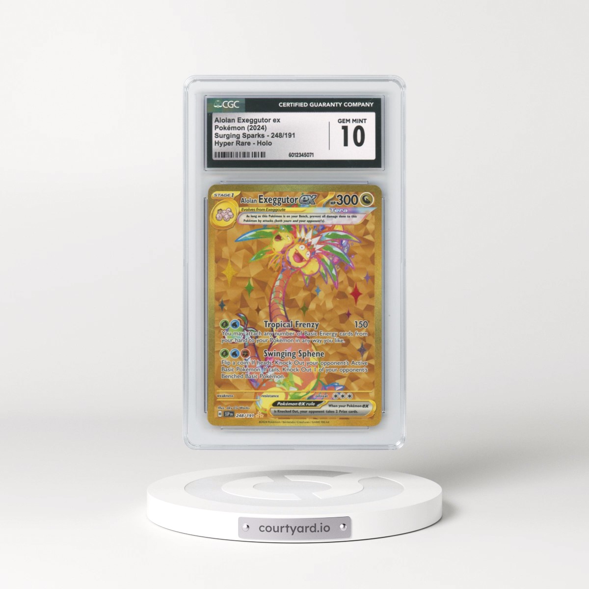 2024 Surging Sparks - SSP EN #248/191 Alolan Exeggutor ex - Hyper Rare Holo (CGC 10 GEM MINT)