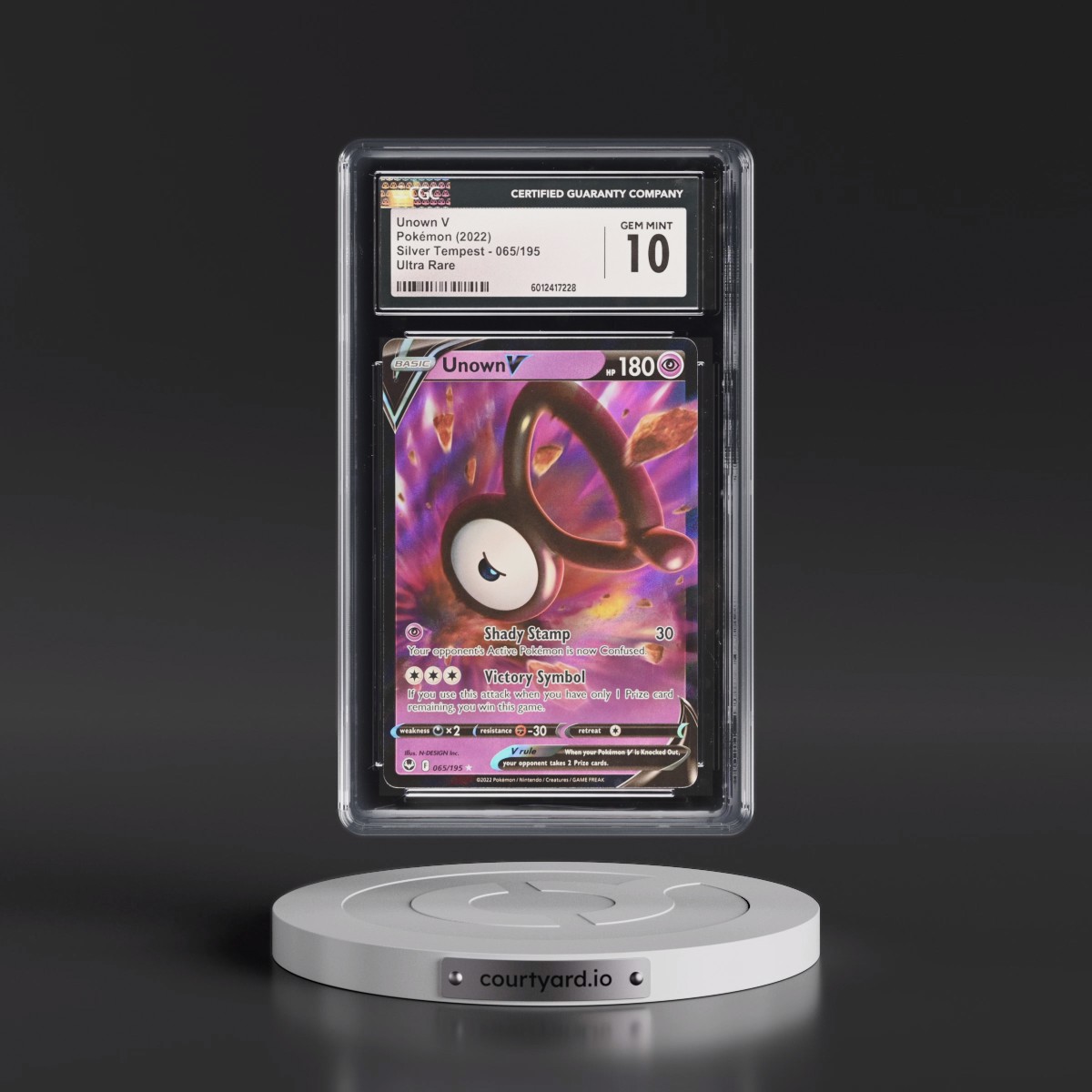 2022 Silver Tempest #065/195 Unown V - Holo (CGC 10 GEM MINT)