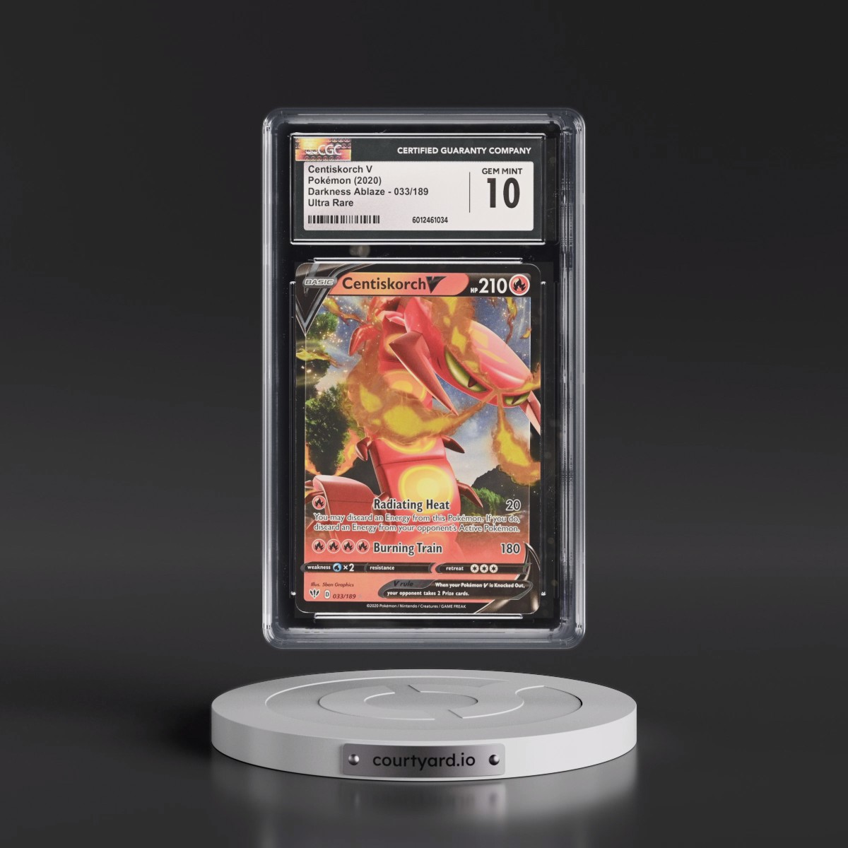 2020 Darkness Ablaze #033/189 Centiskorch V - Holo (CGC 10 GEM MINT)