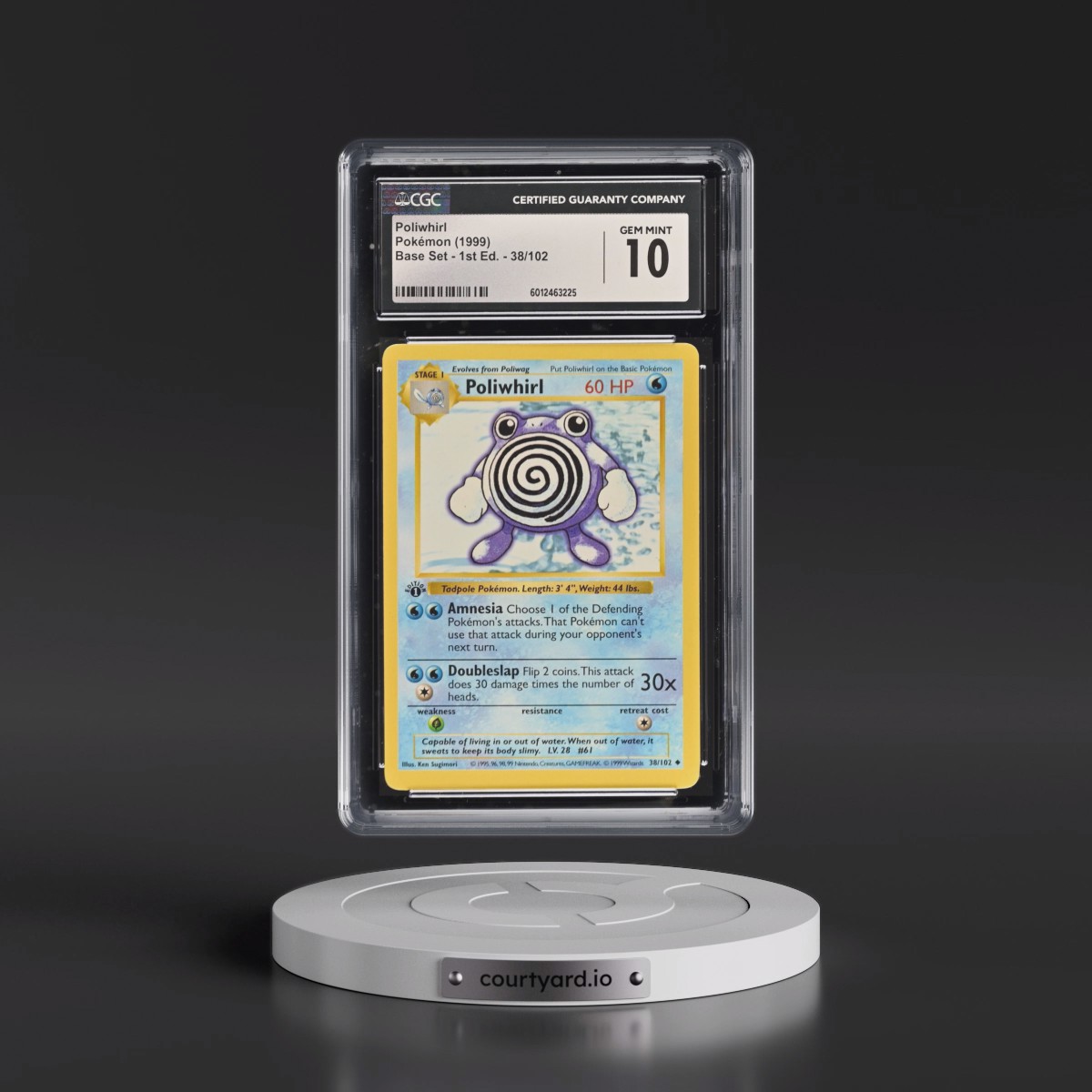 1999 Base Set #38/102 Poliwhirl - 1st Edition 1st Edition (CGC 10 GEM MINT)