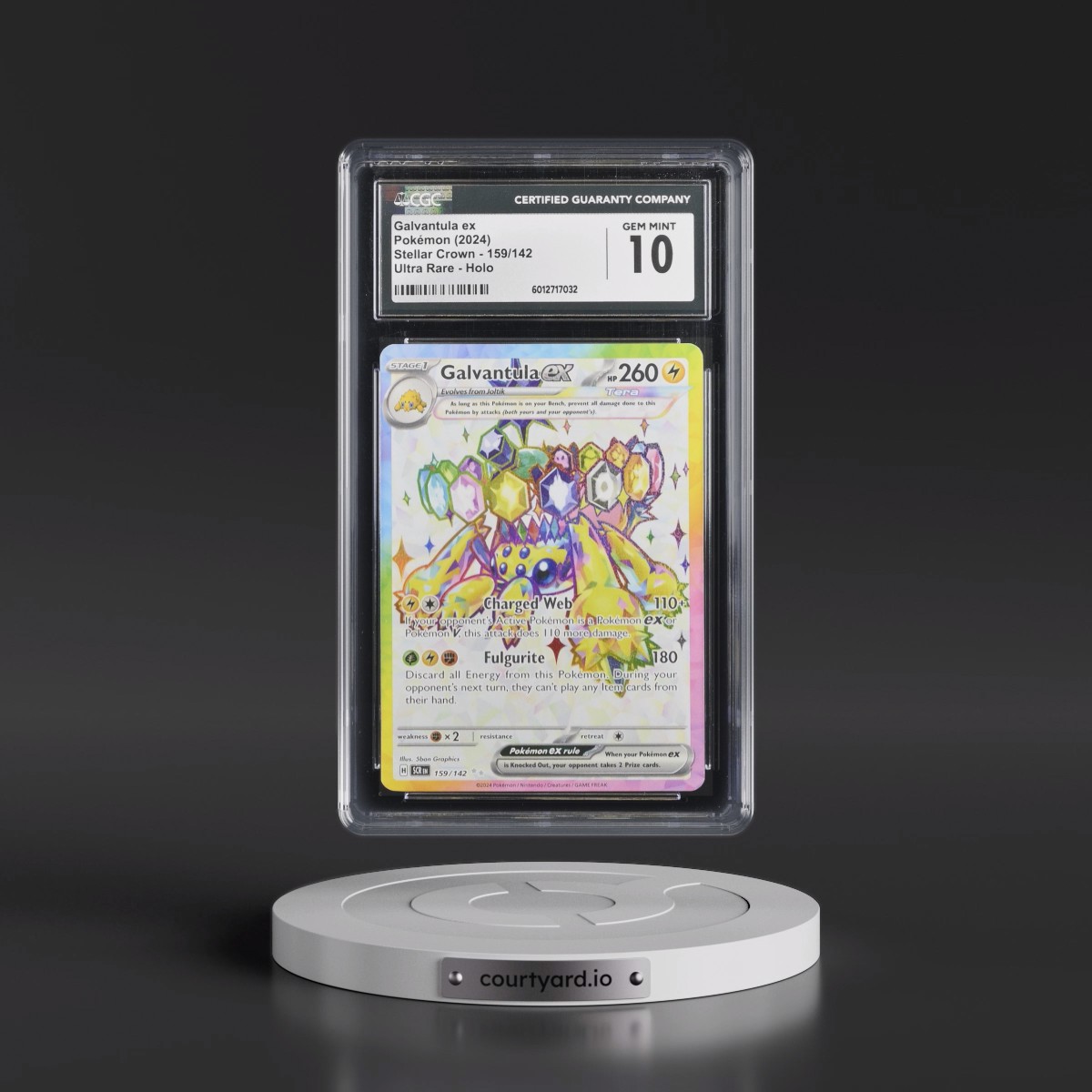 2024 Stellar Crown - SCR EN #159/142 Galvantula ex - Ultra Rare Holo (CGC 10 GEM MINT)