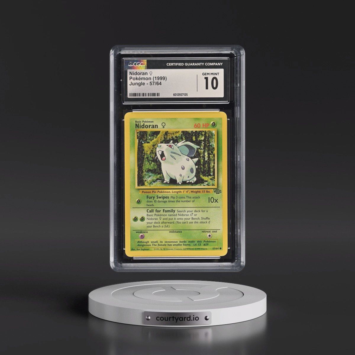 1999 Jungle Nidoran â?? #57/64 CGC 10