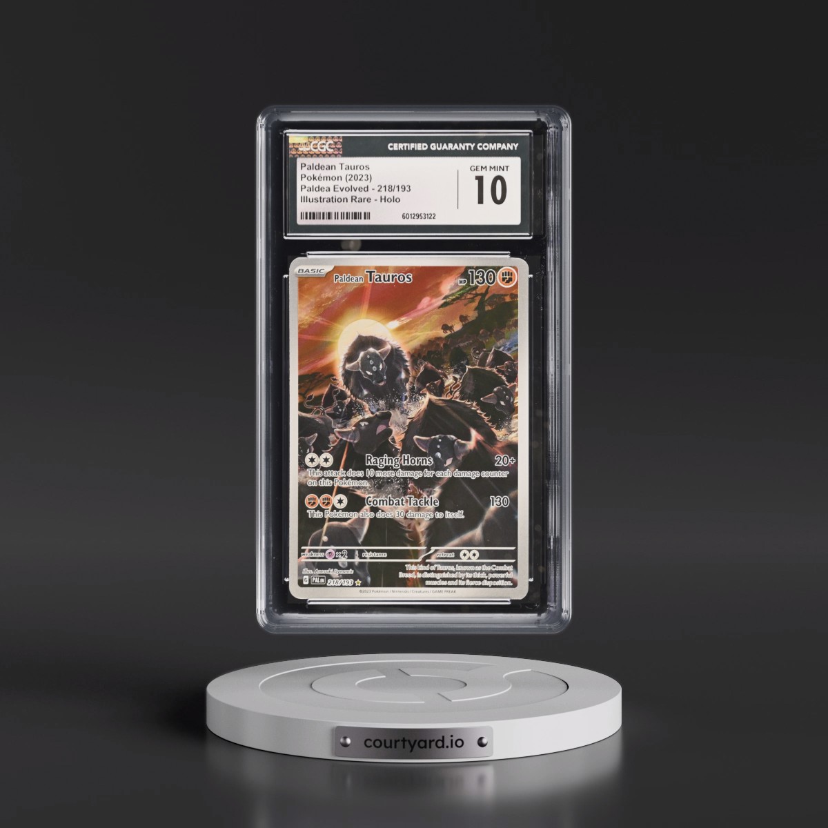 2023 Paldea Evolved - PAL EN #218/193 Paldean Tauros - Illustration Rare Holo (CGC 10 GEM MINT)