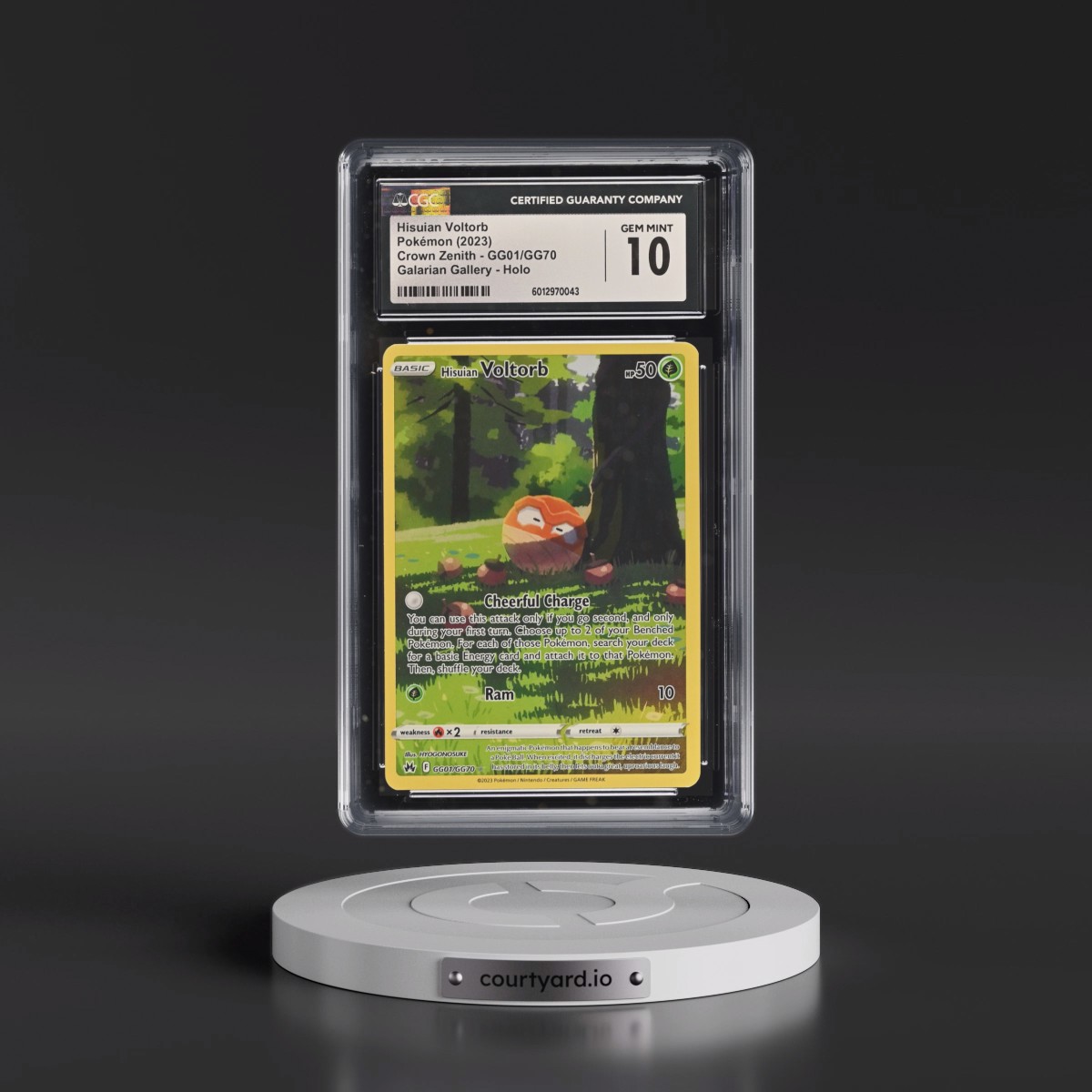 2023 Crown Zenith #GG01/GG70 Hisuian Voltorb - Galarian Gallery Holo (CGC 10 GEM MINT)