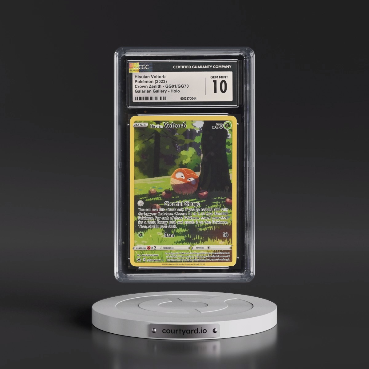 2023 Crown Zenith #GG01/GG70 Hisuian Voltorb - Galarian Gallery Holo (CGC 10 GEM MINT)