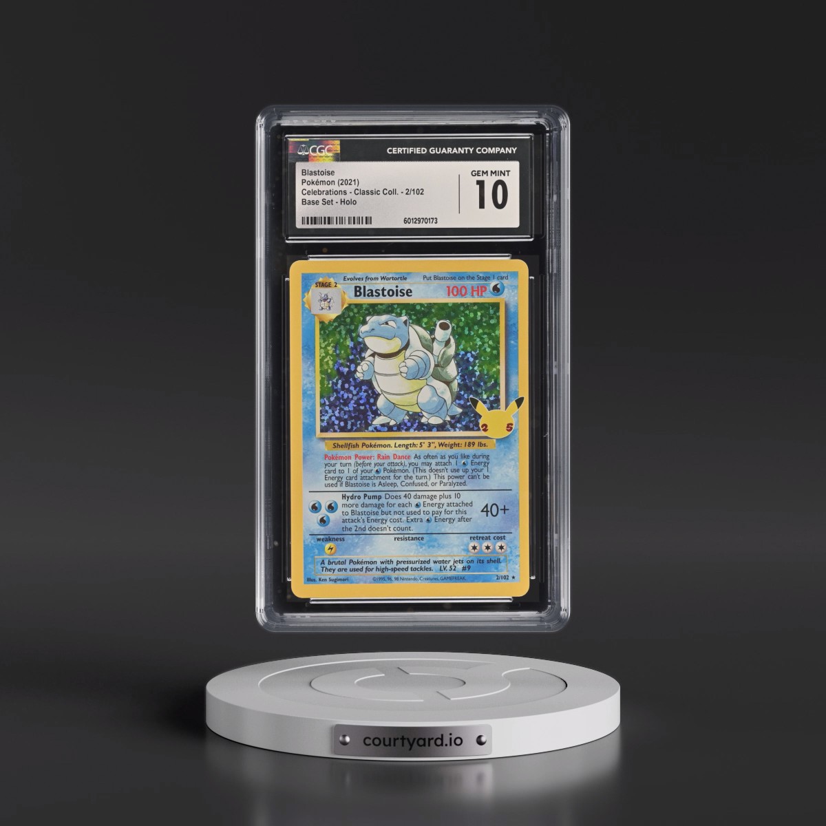 2021 Celebrations - Classic Collection #2/102 Blastoise - Base Set Holo (CGC 10 GEM MINT)