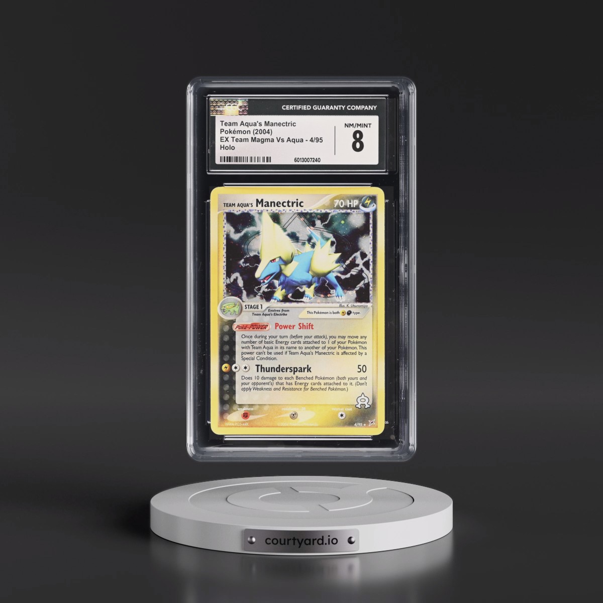 2004 EX Team Magma Vs Team Aqua #4/95 Team Aqua's Manectric - Holo (CGC 8 NM-MT)