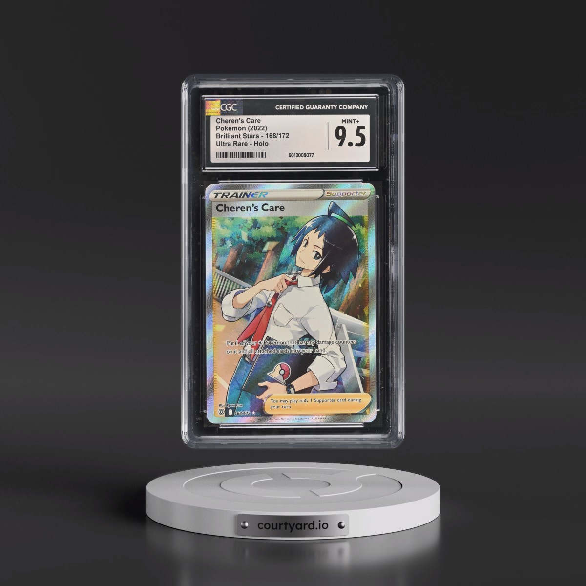 2022 Brilliant Stars #168/172 Cheren's Care - Ultra Rare Holo (CGC 9.5 MINT+)