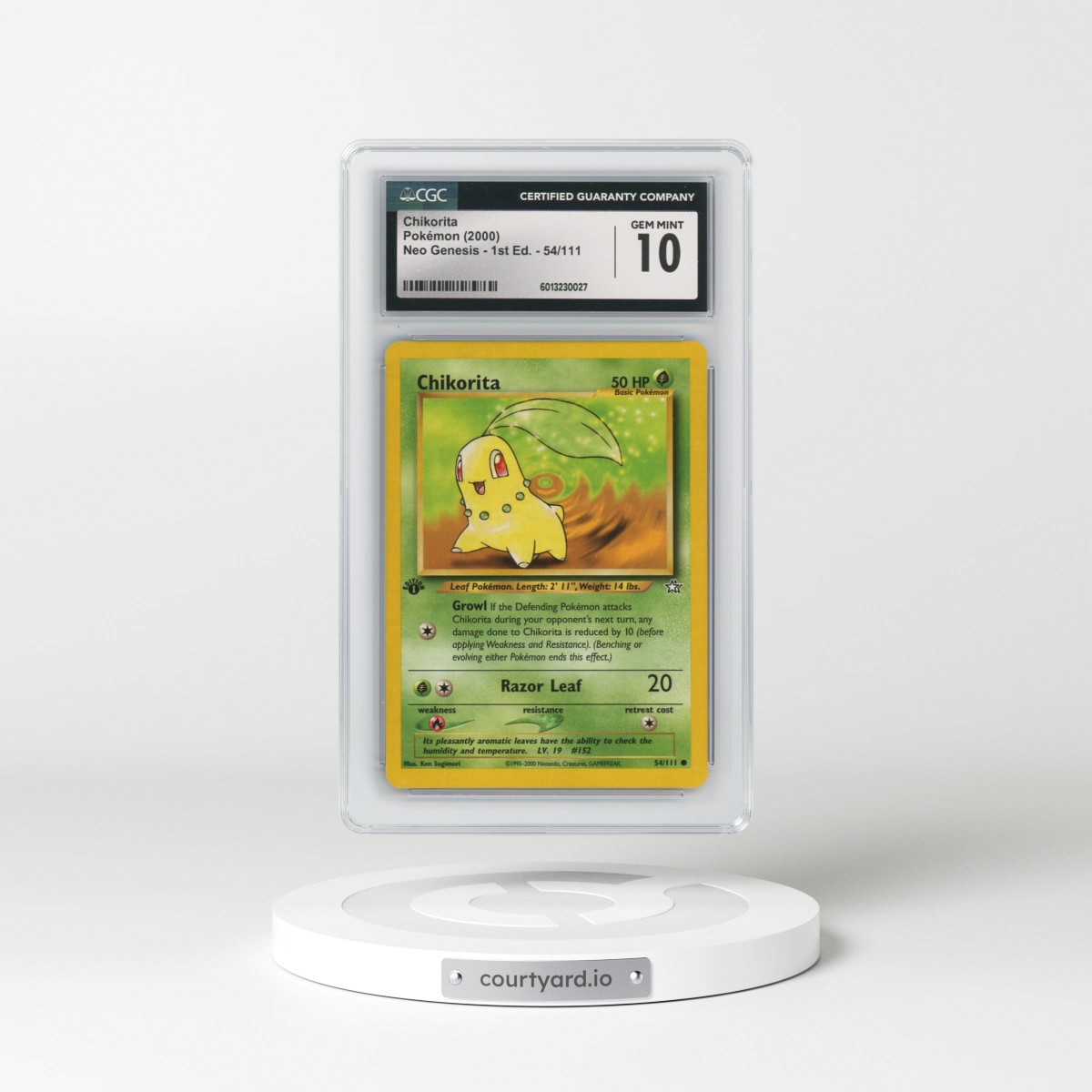 2000 Neo Genesis #54/111 Chikorita - 1st Edition (CGC 10 GEM MINT)