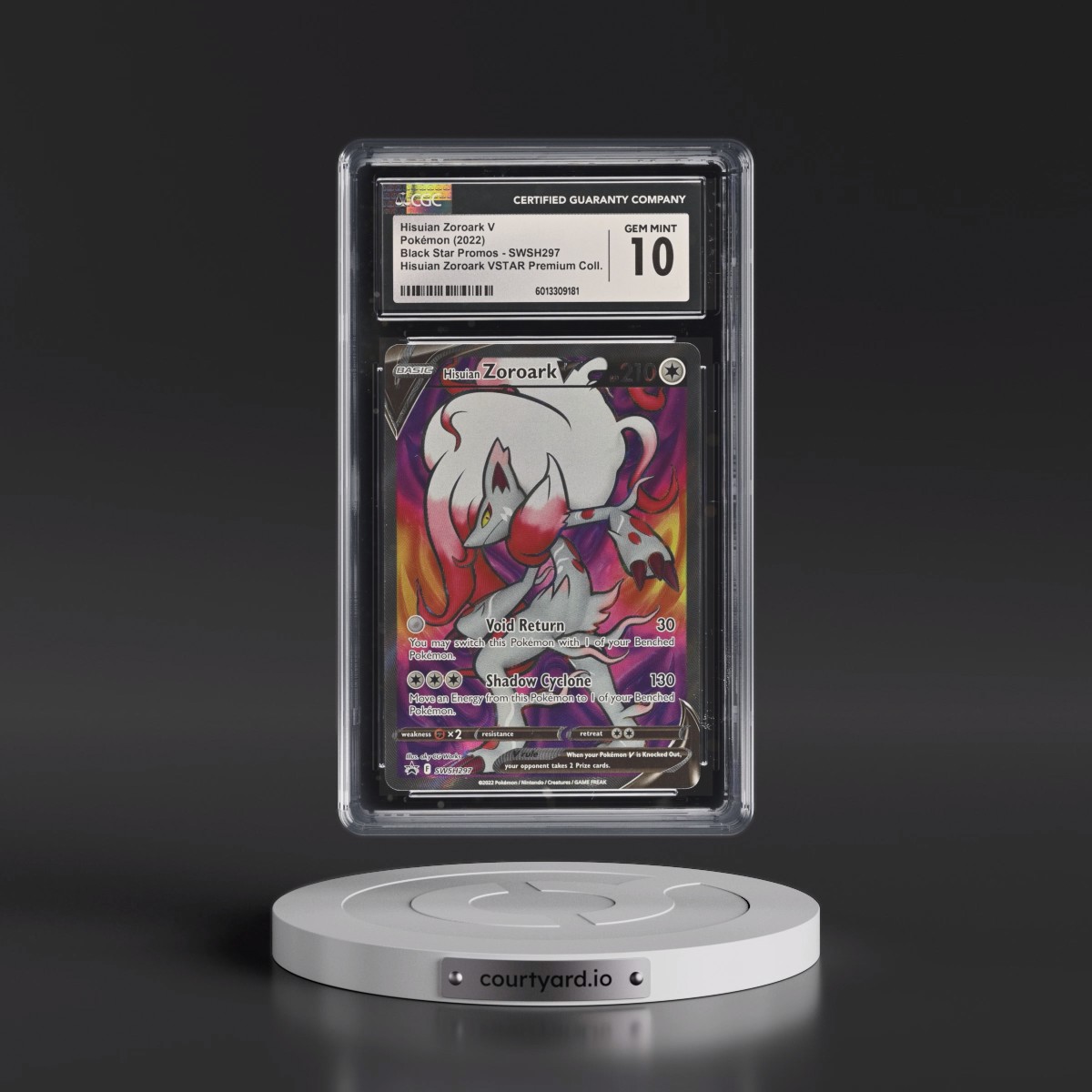2017 Black Star Promos - Sword & Shield #SWSH297 Hisuian Zoroark V - Holo Hisuian Zoroark VSTAR Premium Collection (CGC 10 GEM MINT)