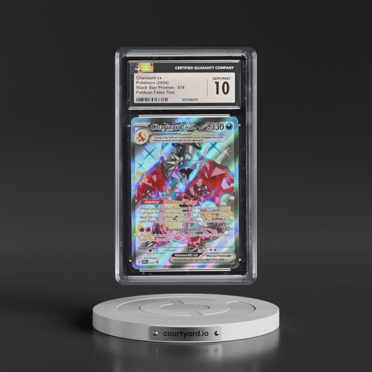 2023 Black Star Promos - Scarlet & Violet SVP EN #074 Charizard ex - Paldean Fates Tin (Holo) (CGC 10 GEM MINT)