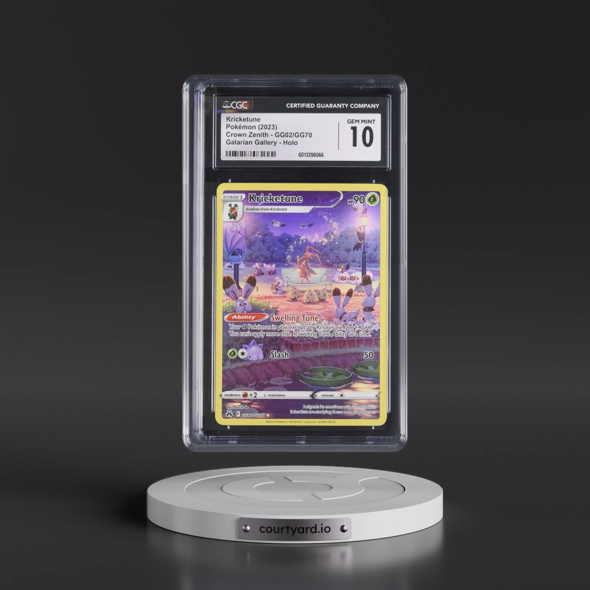 2023 Crown Zenith #GG02/GG70 Kricketune - Galarian Gallery Holo (CGC 10 GEM MINT)