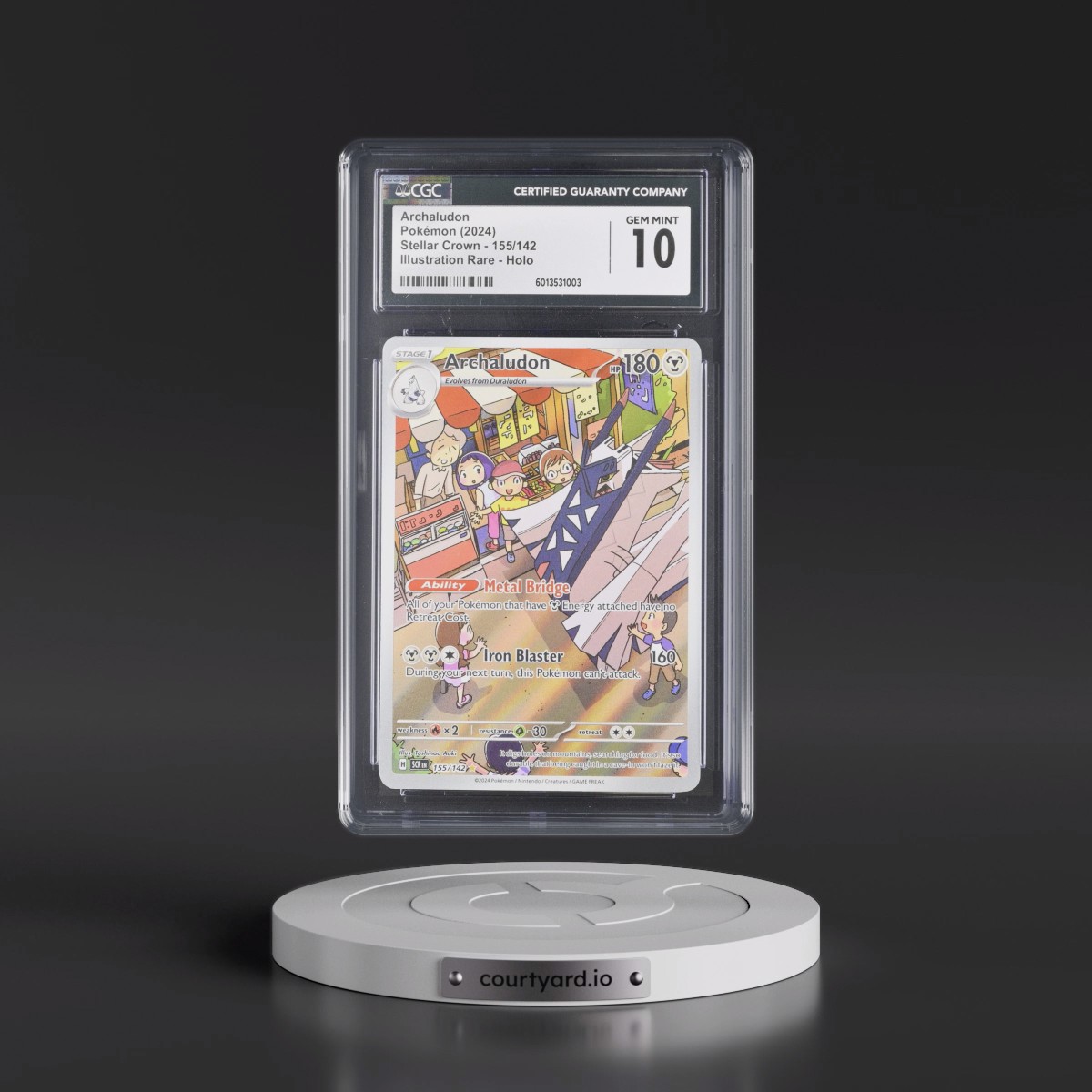 2024 Pokémon Scr EN-Stellar Crown #155 Archaludon - Illustration Rare (CGC 10 GEM MINT)