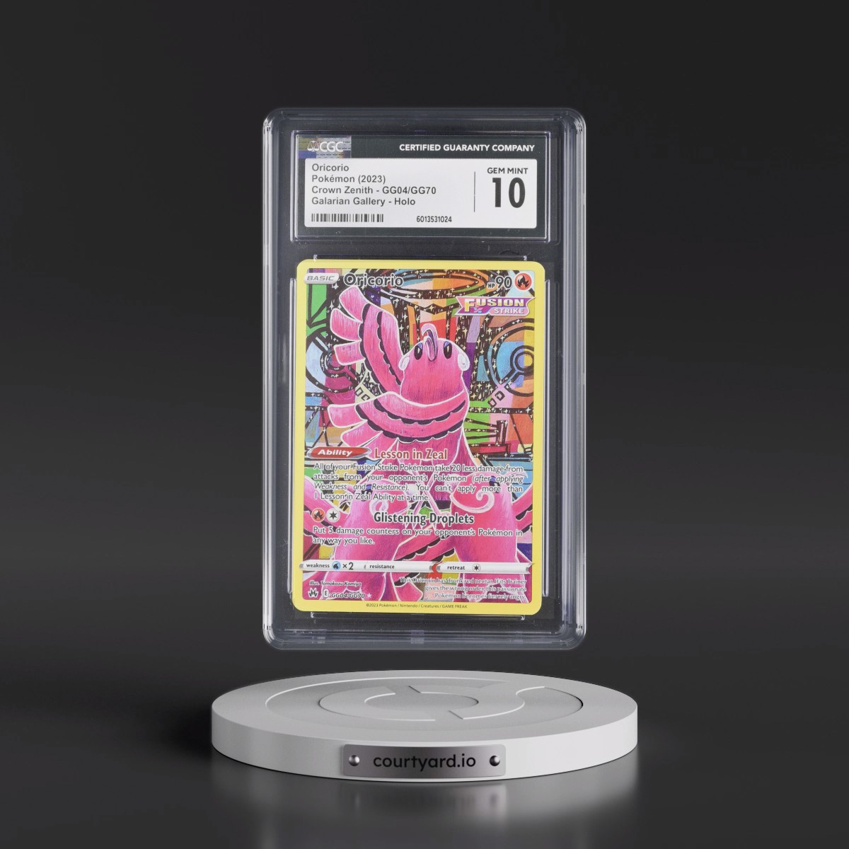 2023 Crown Zenith #GG04/GG70 Oricorio - Galarian Gallery Holo (CGC 10 GEM MINT)