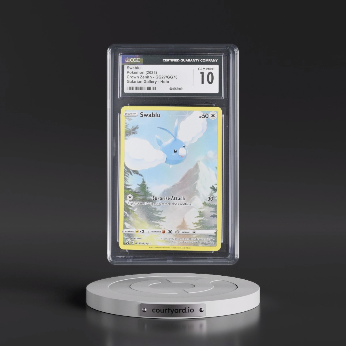 2023 Crown Zenith #GG27/GG70 Swablu - Galarian Gallery Holo (CGC 10 GEM MINT)