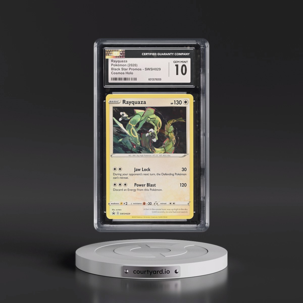 2017 Black Star Promos - Sword & Shield #SWSH029 Rayquaza - Cosmos Holo (CGC 10 GEM MINT)