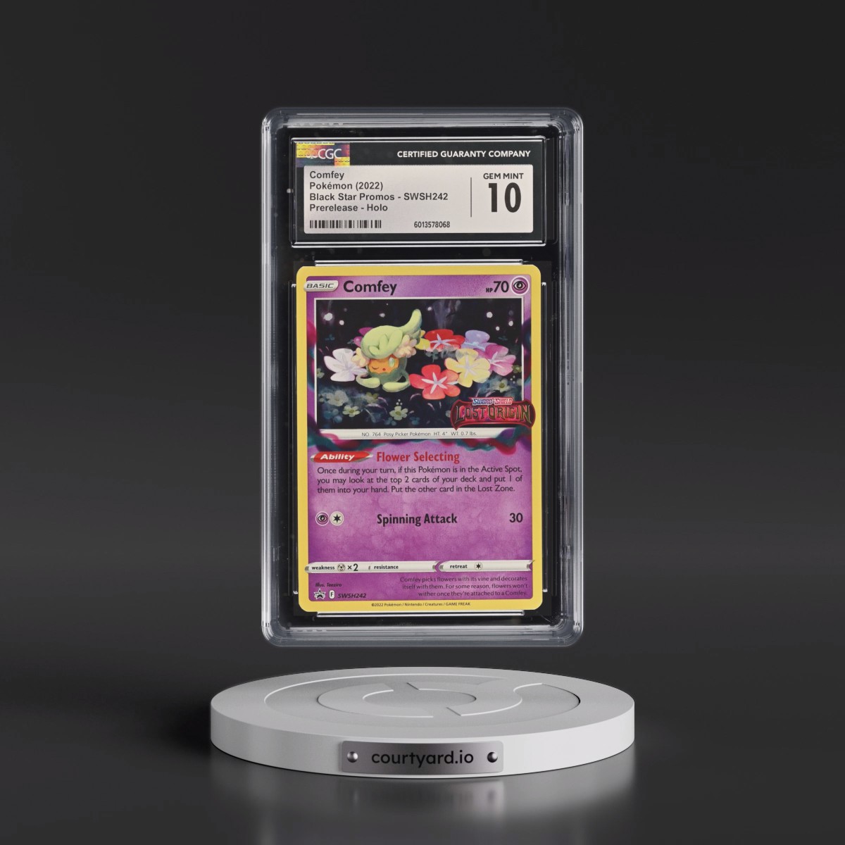 2017 Black Star Promos - Sword & Shield #SWSH242 Comfey - Lost Origin Prerelease (Holo) (CGC 10 GEM MINT)