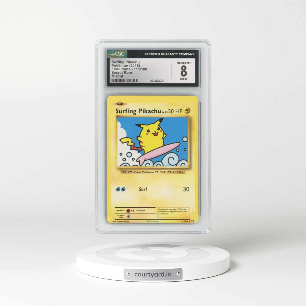 2016 Evolutions #111/108 Surfing Pikachu (CGC 8 NM-MT)