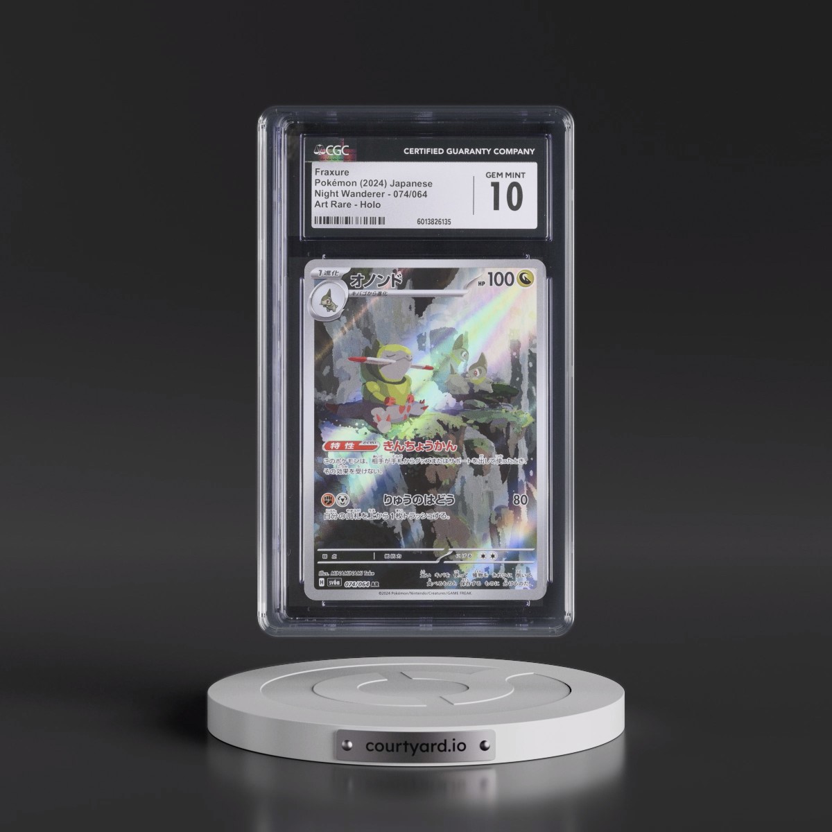 2024 Night Wanderer #074/064 Fraxure - Art Rare Holo (CGC 10 GEM MINT)
