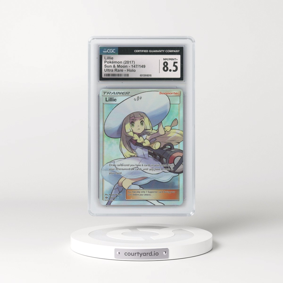 2017 Sun & Moon #147/149 Lillie - Ultra Rare Holo (CGC 8.5 NM-MT+)