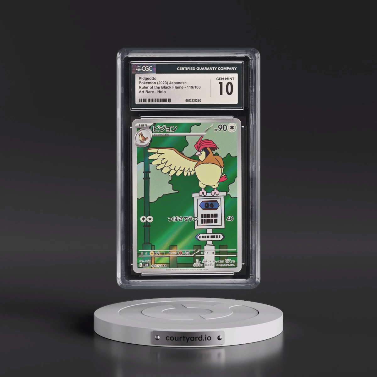 2023 Ruler of the Black Flame #119/108 Pidgeotto - Art Rare Holo (CGC 10 GEM MINT)