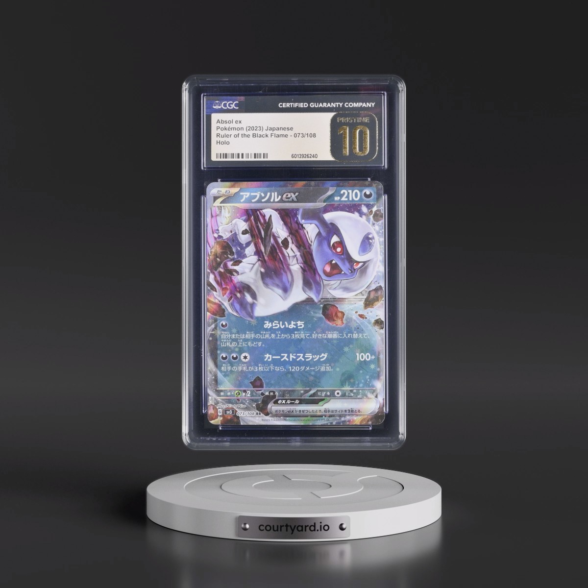 2023 Ruler of the Black Flame #073/108 Absol ex - Holo (CGC 10 PRISTINE)