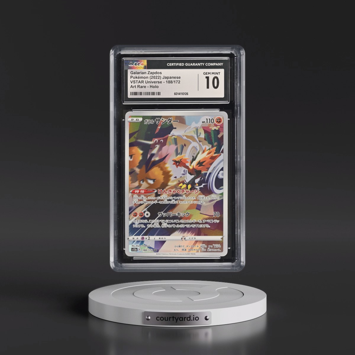 2022 VSTAR Universe #188/172 Galarian Zapdos - Art Rare Holo (CGC 10 GEM MINT)