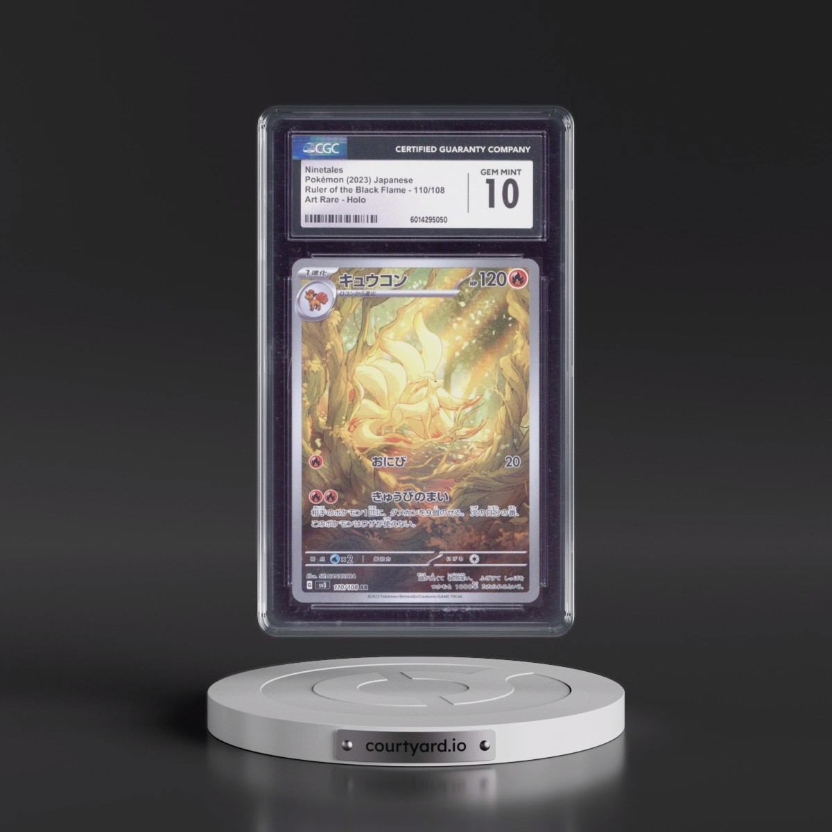 2023 Ruler of the Black Flame #110/108 Ninetales - Art Rare Holo (CGC 10 GEM MINT)