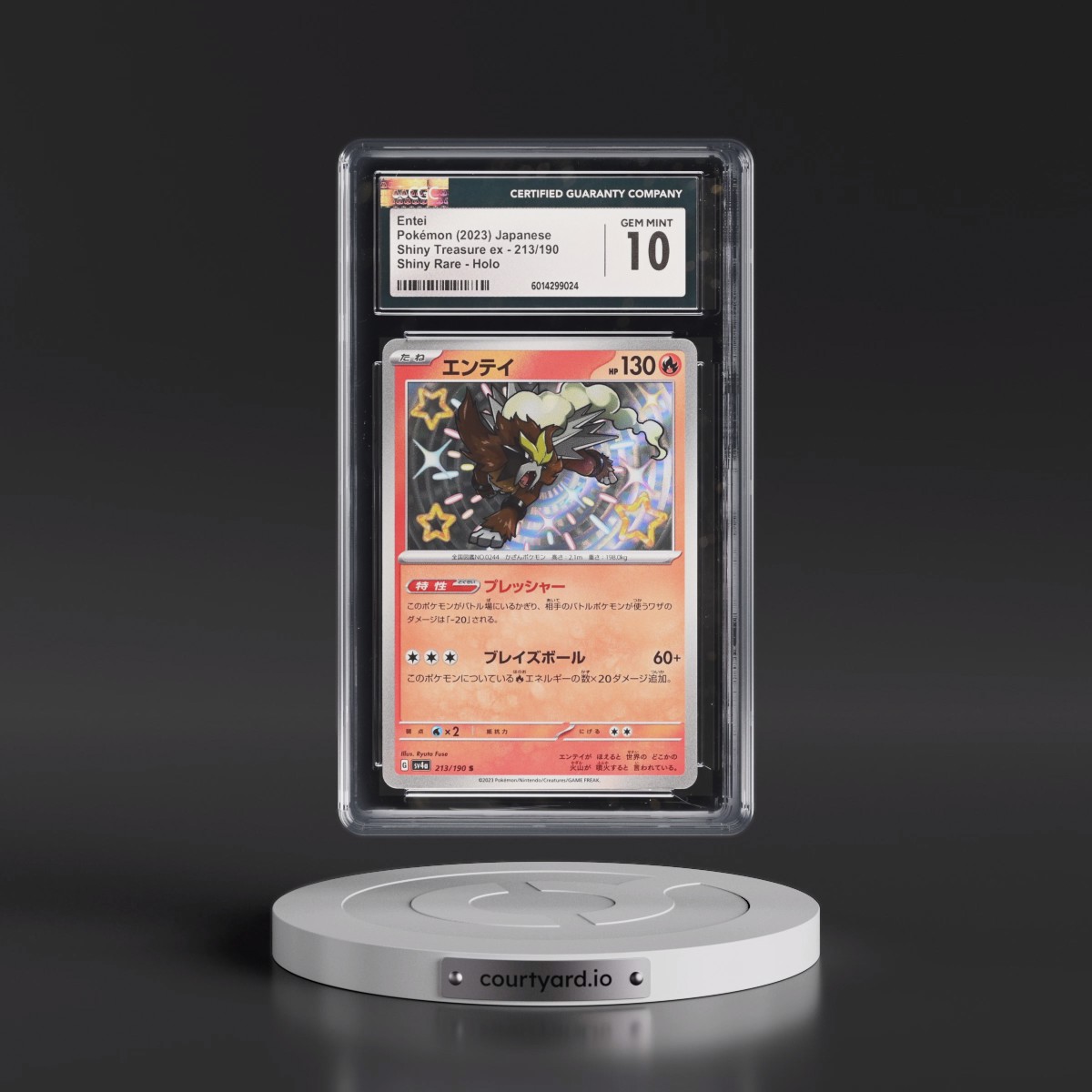 2023 Shiny Treasure ex #213/190 Entei - Shiny Rare Holo (CGC 10 GEM MINT)