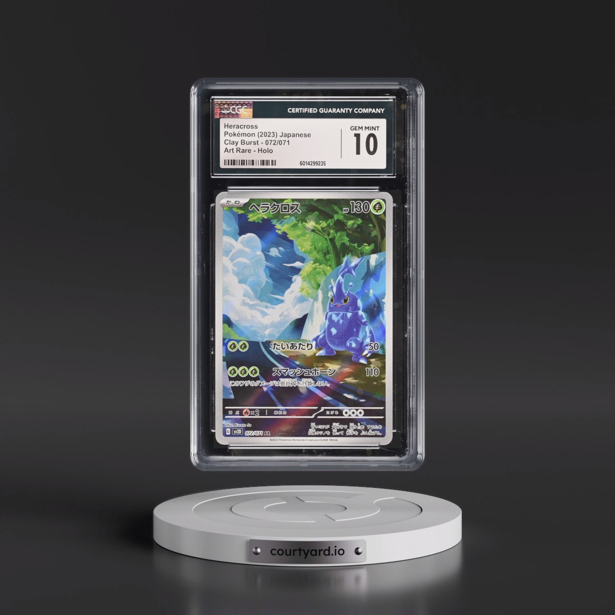 2023 Clay Burst #072/071 Heracross - Art Rare Holo (CGC 10 GEM MINT)