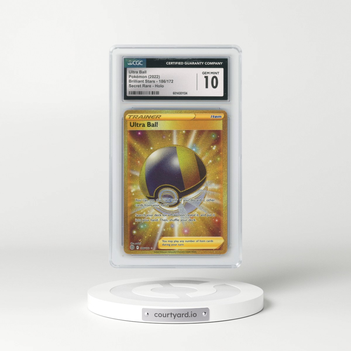 2022 Brilliant Stars #186/172 Ultra Ball - Secret (CGC 10 GEM MINT)