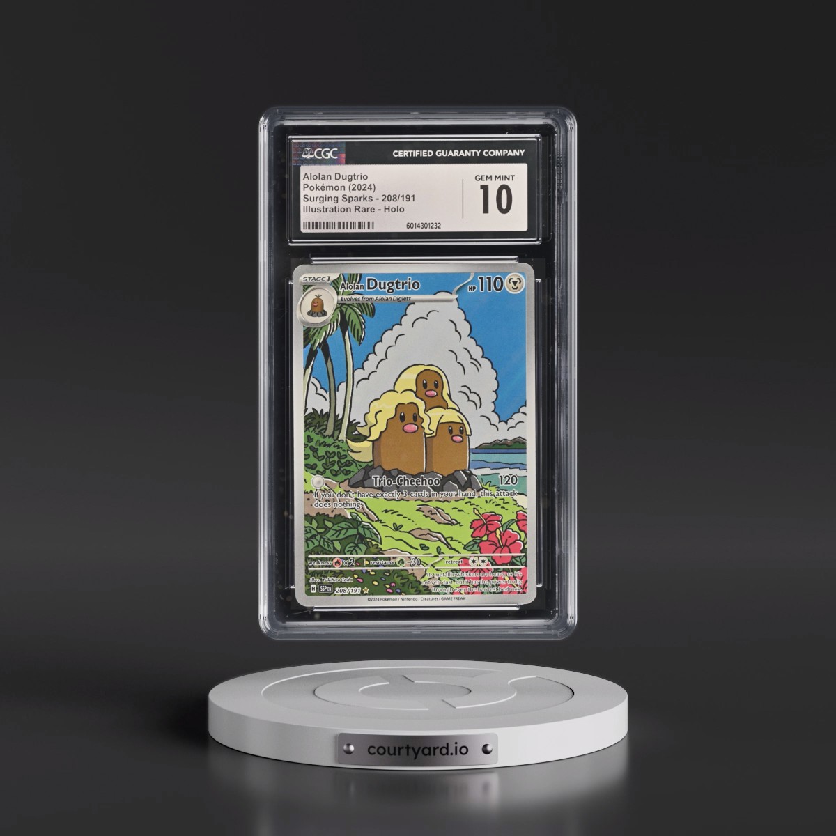 2024 Surging Sparks - SSP EN #208/191 Alolan Dugtrio - Illustration Rare Holo (CGC 10 GEM MINT)
