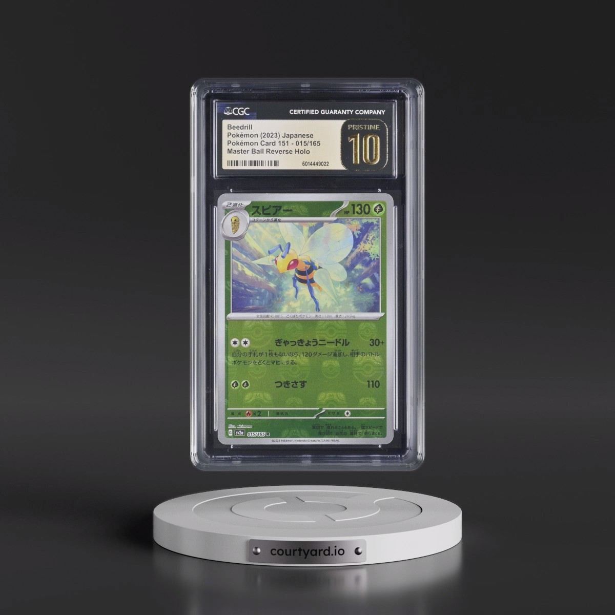 2023 Pokémon Card 151 #015/165 Beedrill - Reverse Holo Master Ball (CGC 10 PRISTINE)