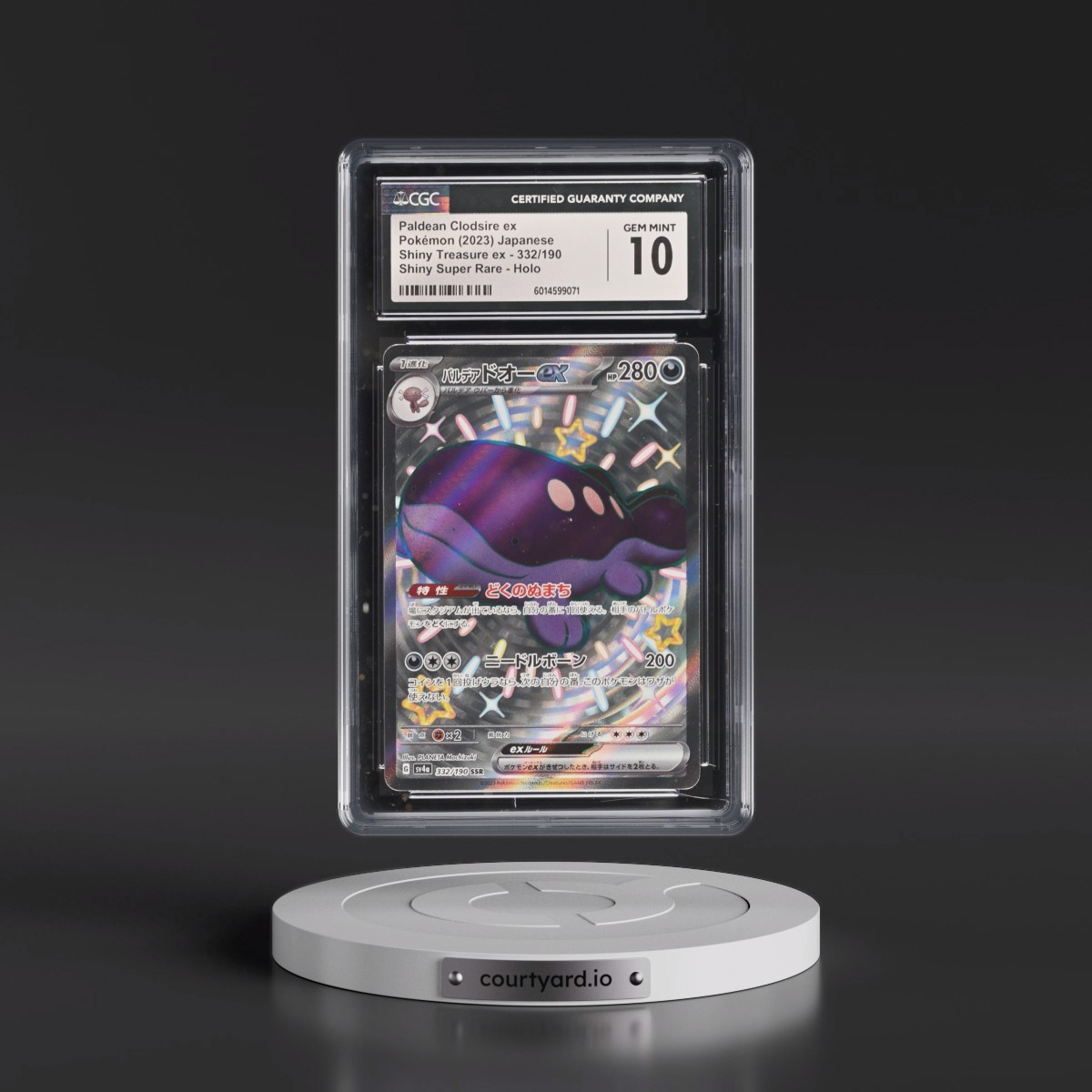 2023 Shiny Treasure ex #332/190 Paldean Clodsire ex - Shiny Super Rare Holo (CGC 10 GEM MINT)