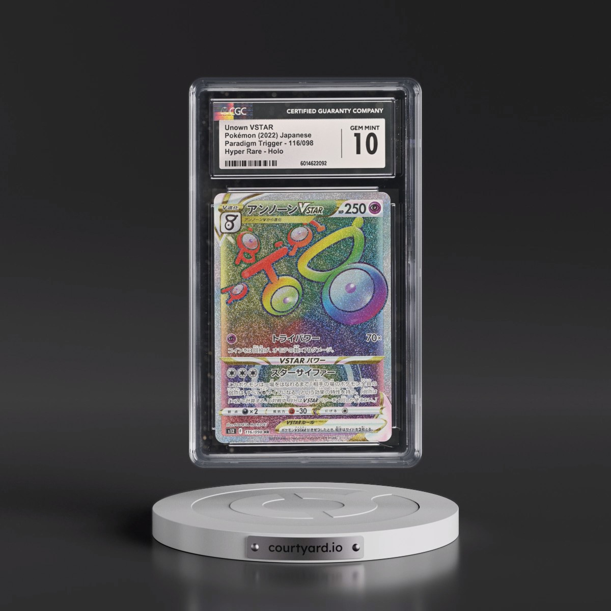 2022 Paradigm Trigger #116/098 Unown VSTAR - Hyper Rare Holo (CGC 10 GEM MINT)