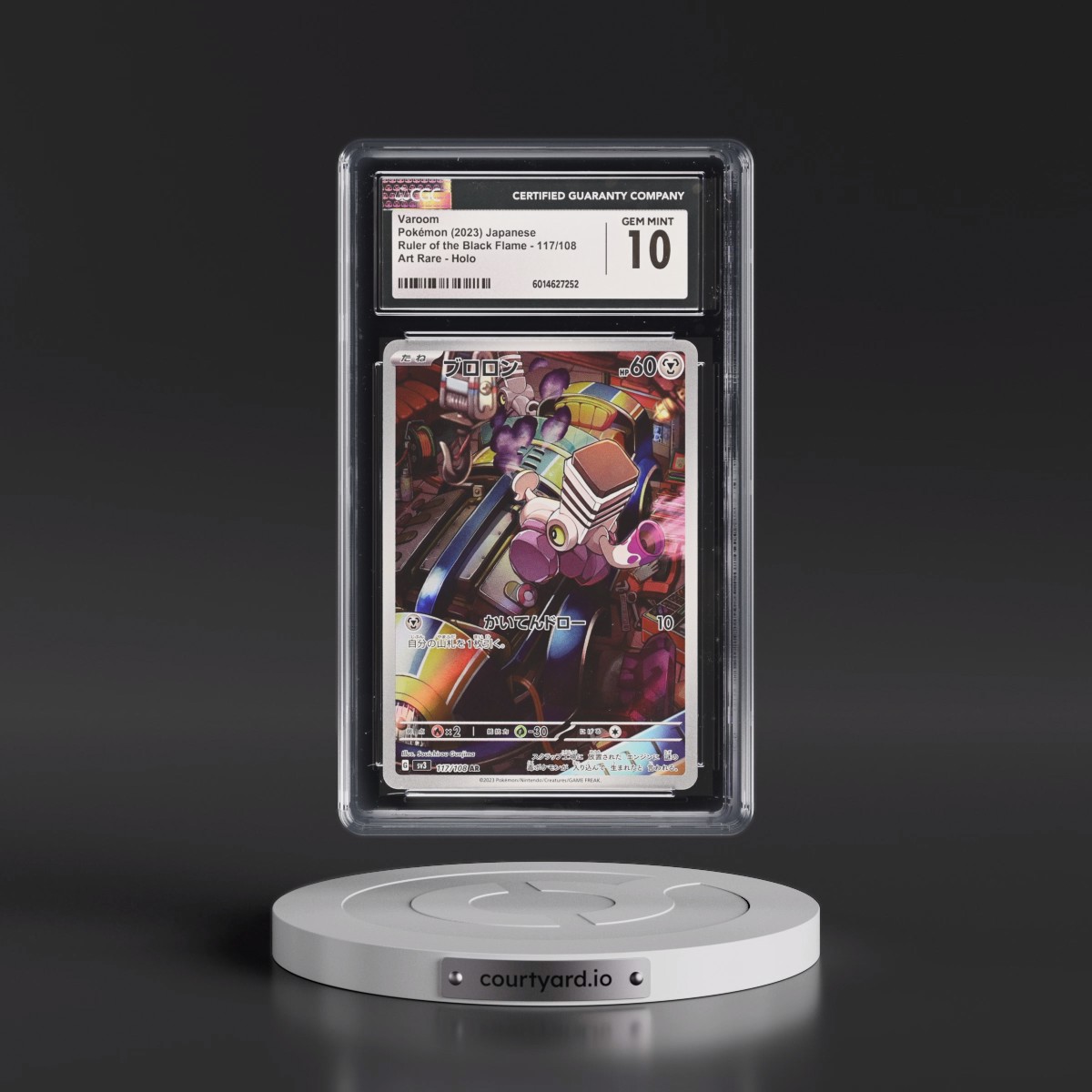 2023 Pokémon SV3-Ruler of the Black Flame #117 Varoom - Art Rare (CGC 10 GEM MINT)
