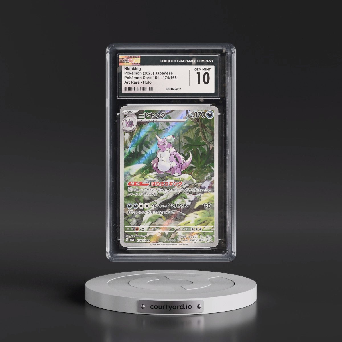 2023 Pokémon Card 151 #174/165 Nidoking - Art Rare Holo (CGC 10 GEM MINT)