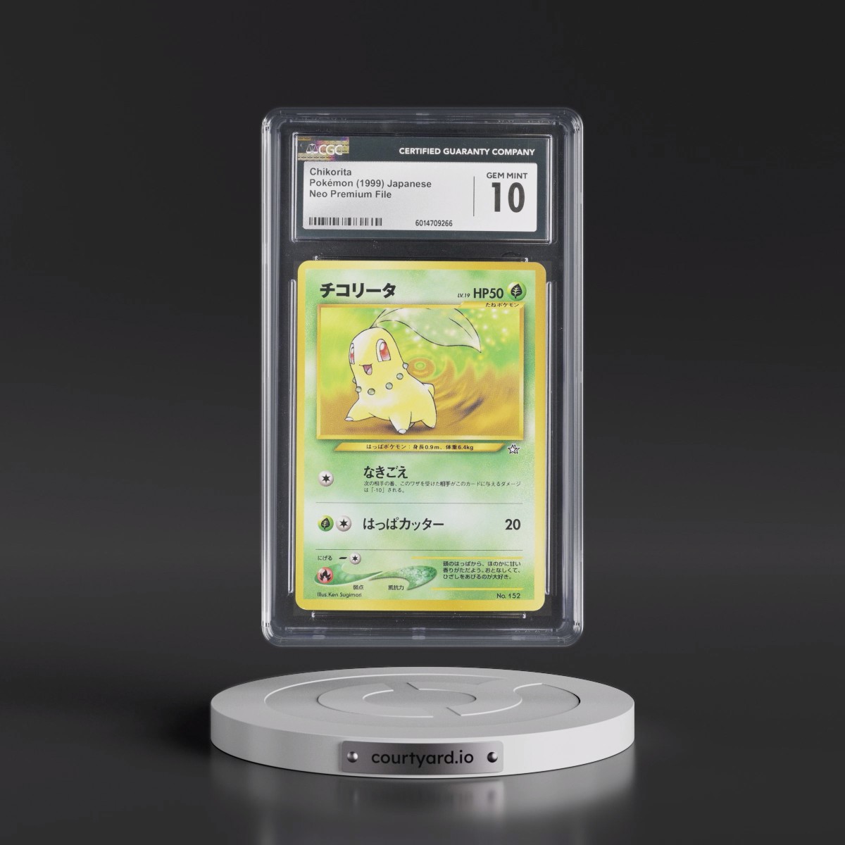 1999 Neo Premium File Chikorita - No Rarity CGC 10