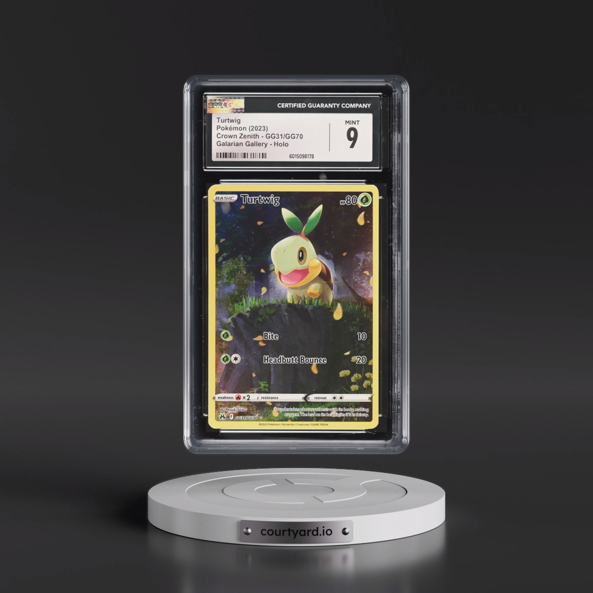 2023 Crown Zenith #GG31/GG70 Turtwig - Galarian Gallery Holo (CGC 9 MINT)