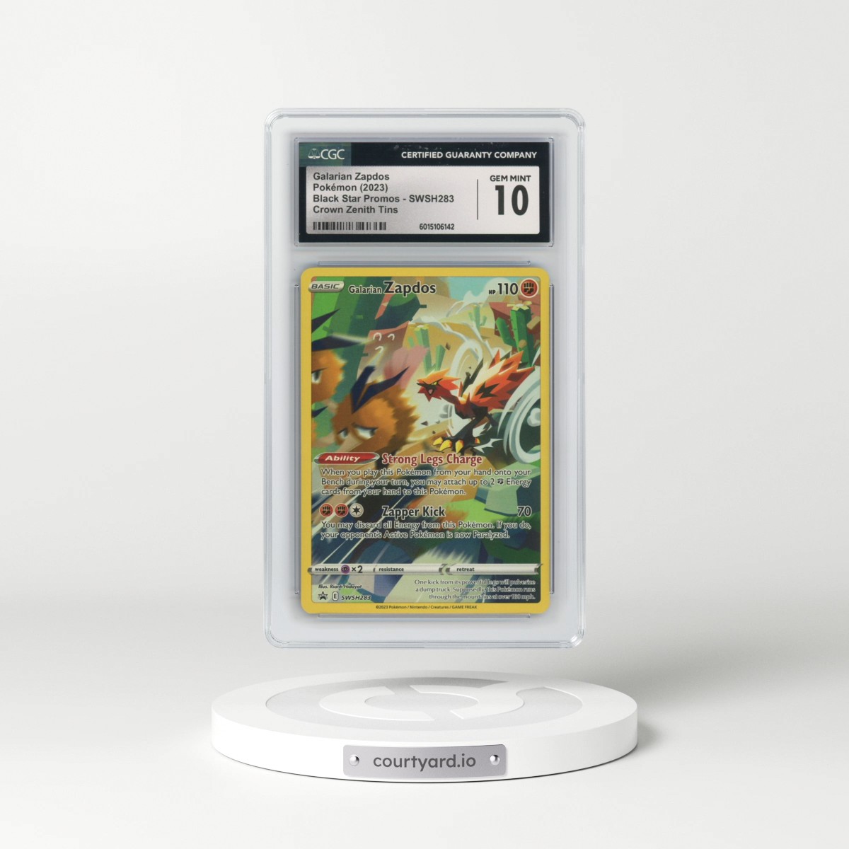 2017 Black Star Promos - Sword & Shield #SWSH283 Galarian Zapdos - Crown Zenith Tins (CGC 10 GEM MINT)