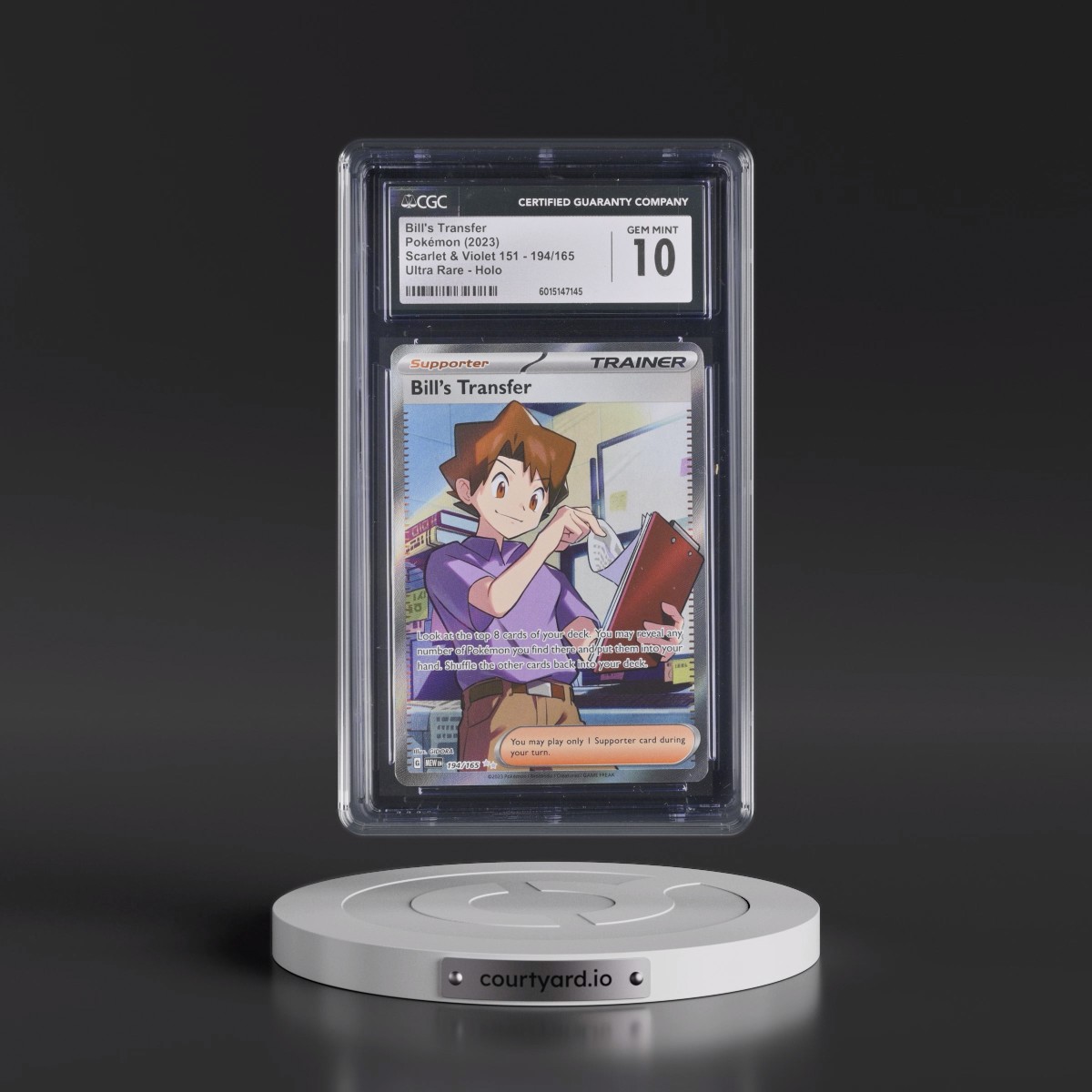 2023 Scarlet & Violet 151 - MEW EN #194/165 Bill's Transfer - Ultra Rare Holo (CGC 10 GEM MINT)